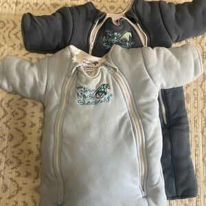 Baby Merlin's Magic Sleepsuit - Gray and Blue